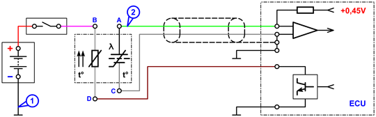 Схема подключения к лямбда-зонду BOSCH
