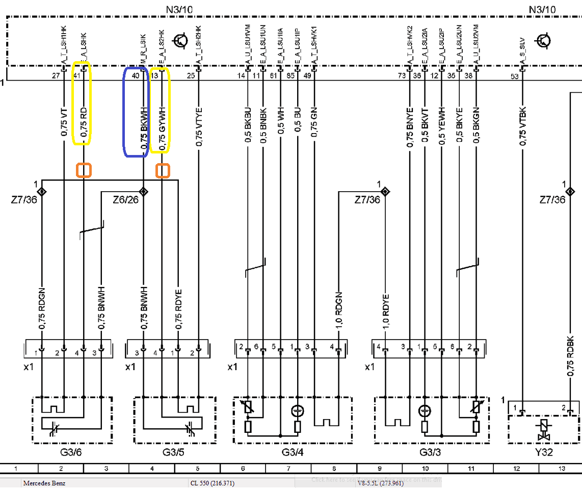 Эмулятор катализатора на Mercedes GL550 - схема подключения